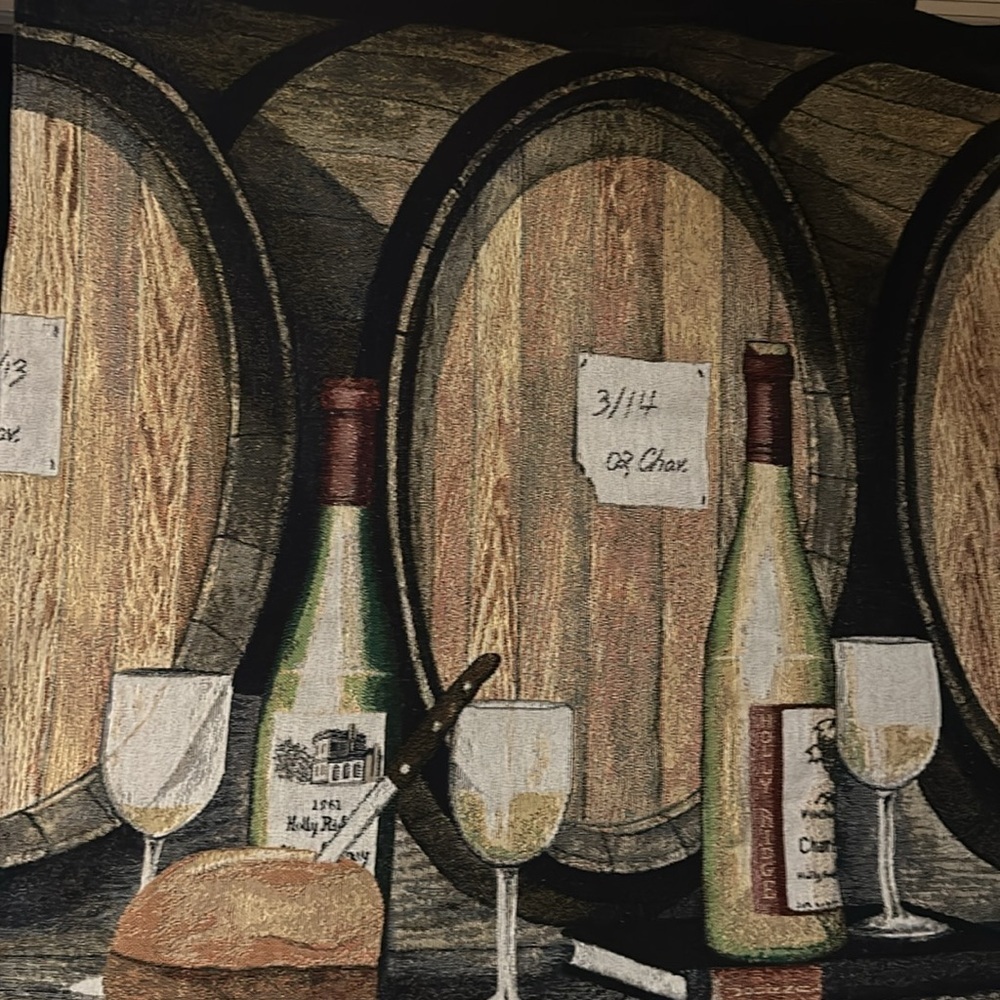 Wine tapestry wall hanging. - Picture 2 of 8